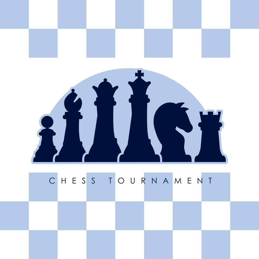 zes schaakfiguren vector