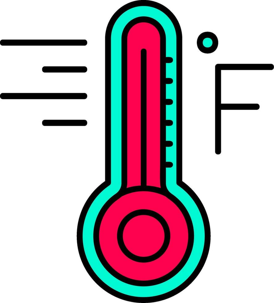 Fahrenheit lijn gevulde icoon vector