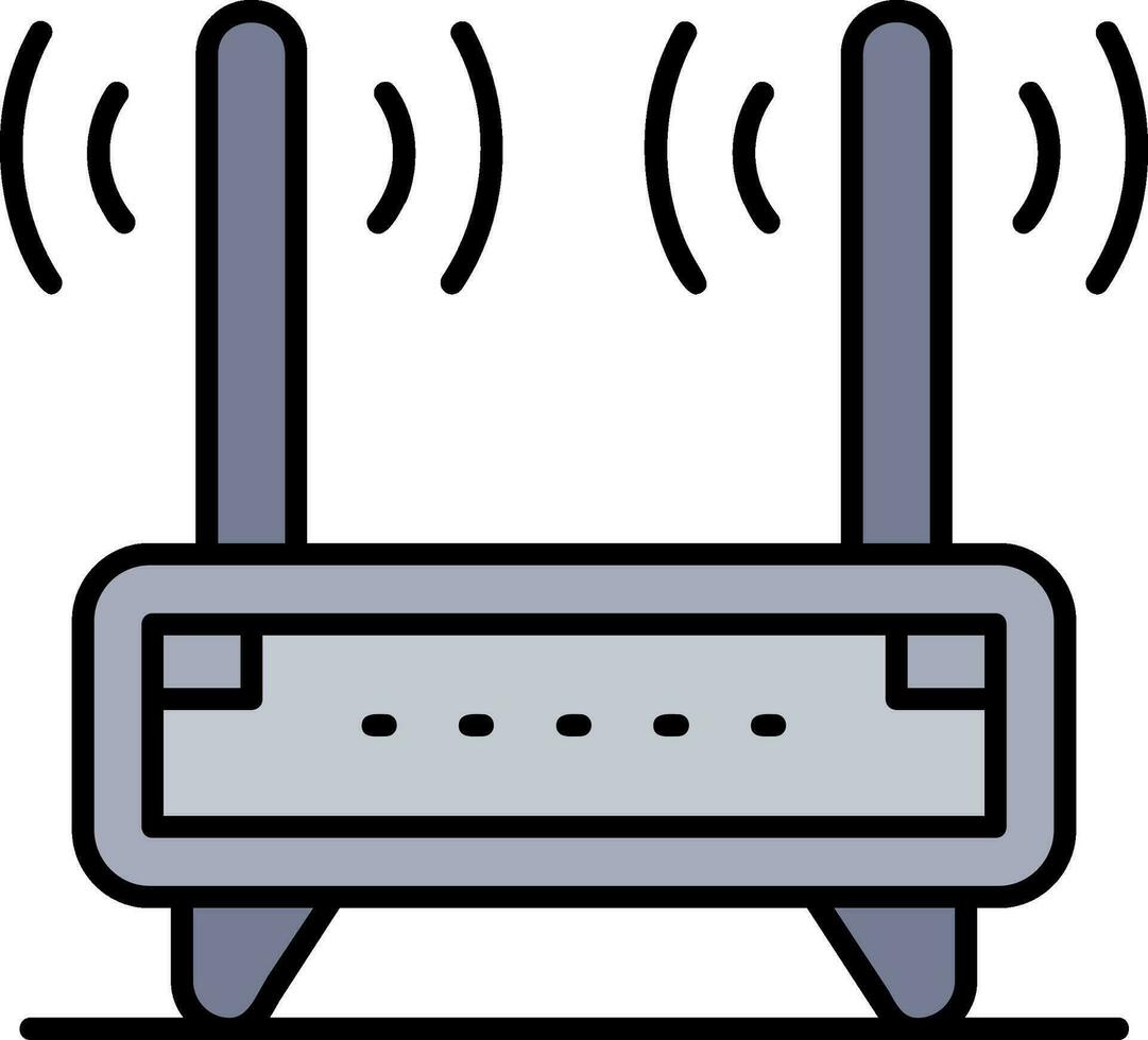 router lijn gevulde icoon vector