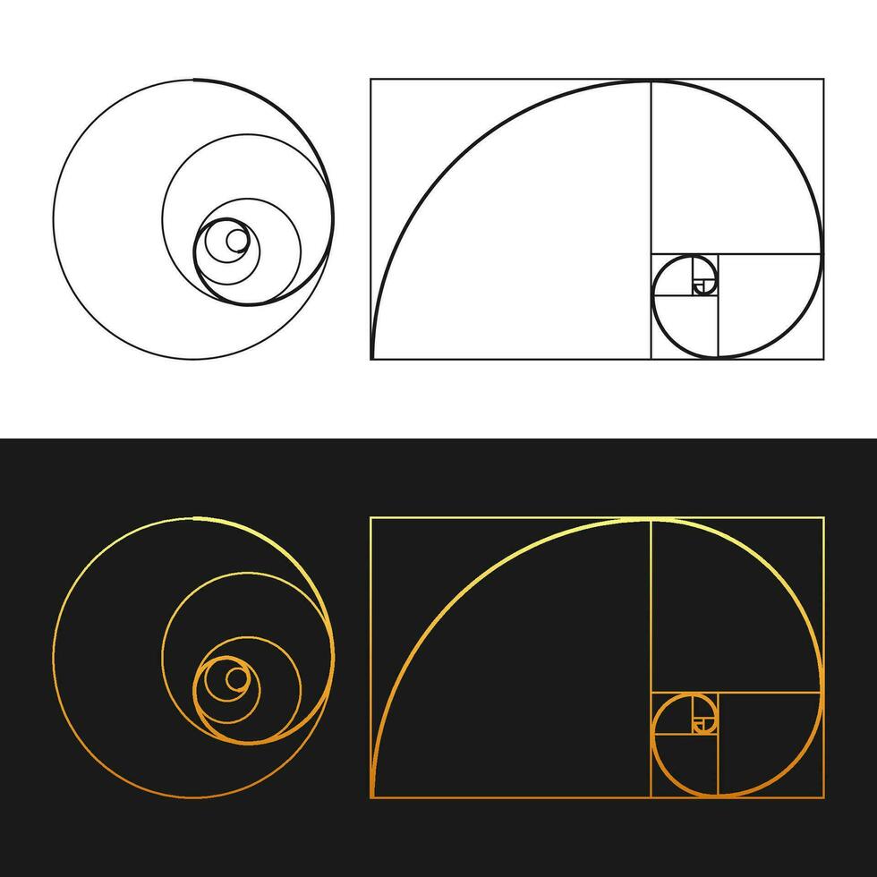 gouden verhouding, goddelijk proporties. meetkundig vormen vector