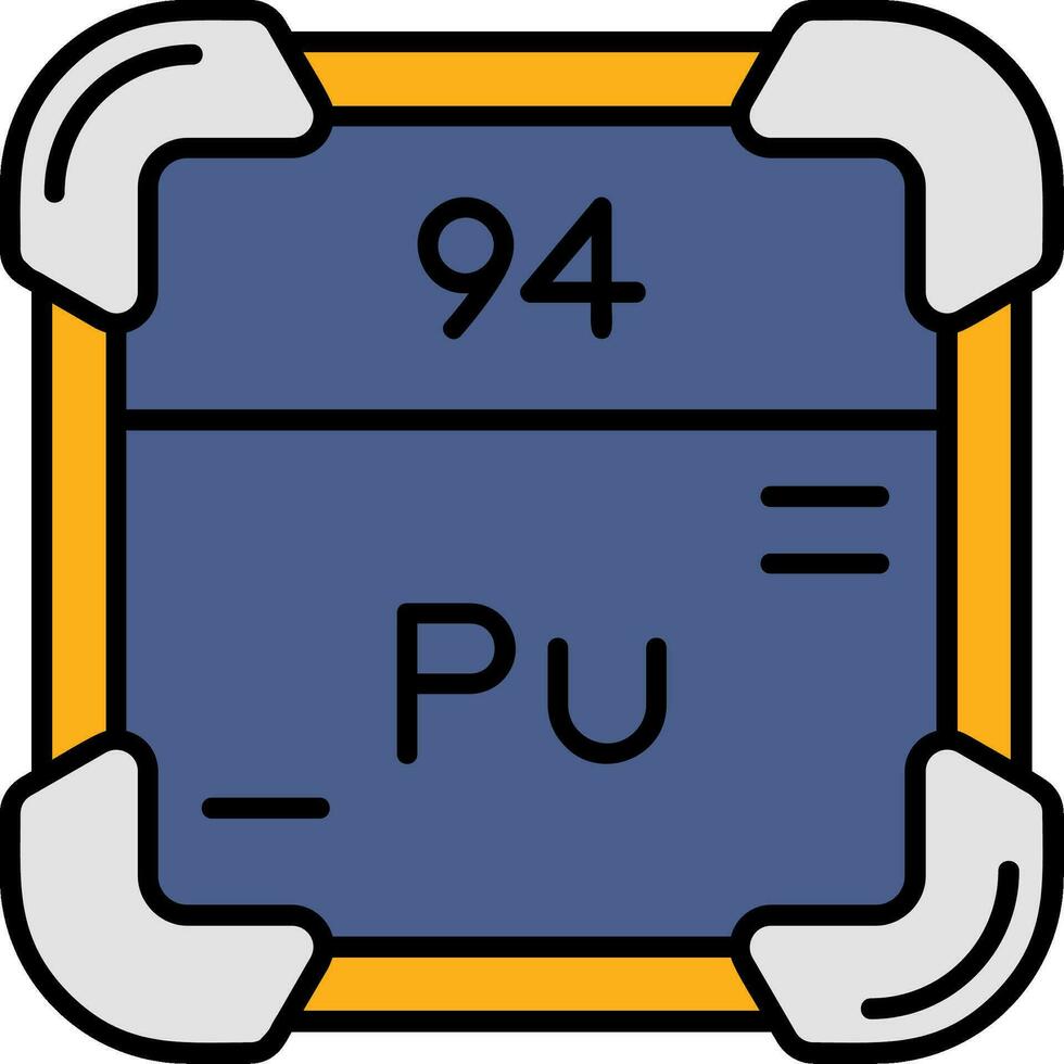 plutonium lijn gevulde icoon vector