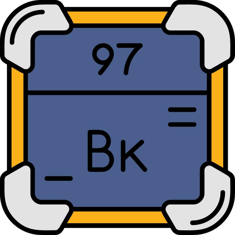 berkelium lijn gevulde icoon vector