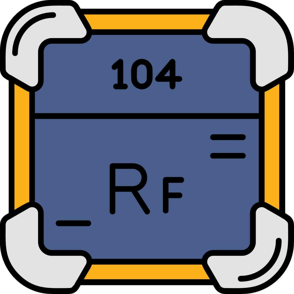 rutherfordium lijn gevulde icoon vector