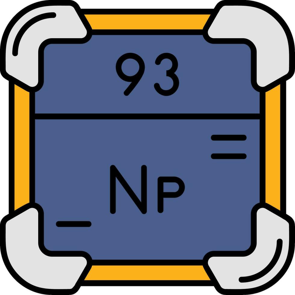 neptunium lijn gevulde icoon vector