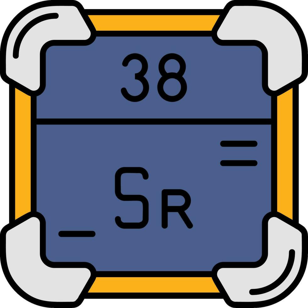 strontium lijn gevulde icoon vector