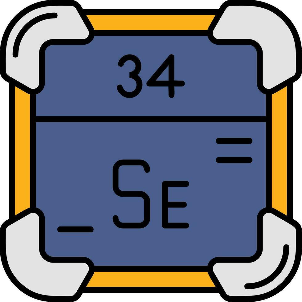 selenium lijn gevulde icoon vector