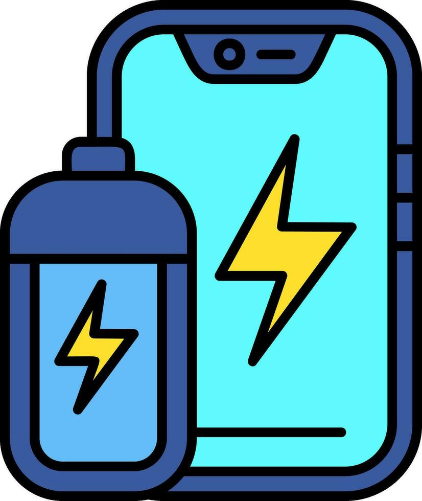 pictogram met batterijlijn gevuld vector