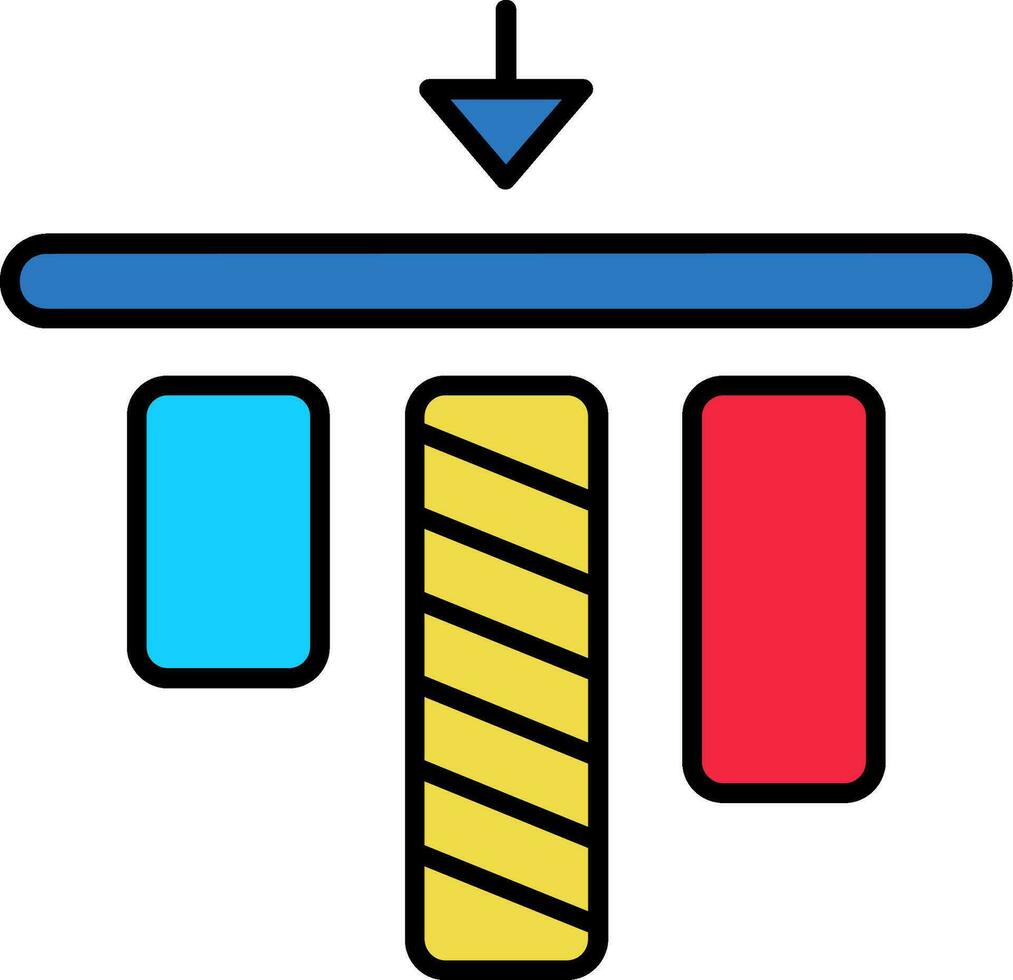 top uitlijning lijn gevulde icoon vector