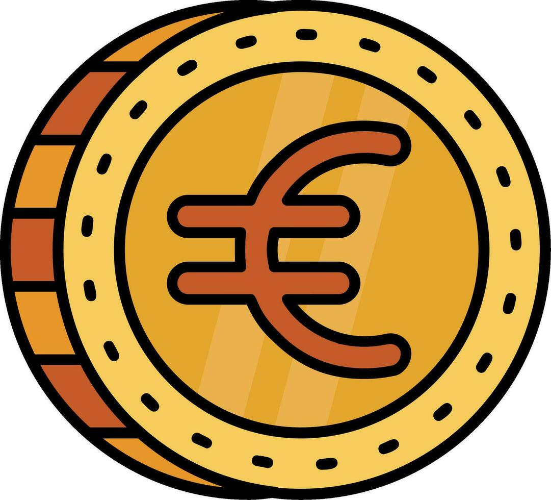 euro lijn gevulde icoon vector