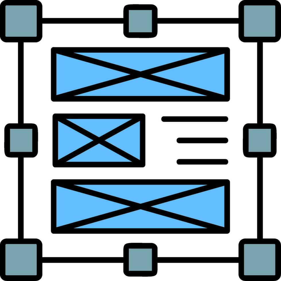 lay-out lijn gevulde icoon vector