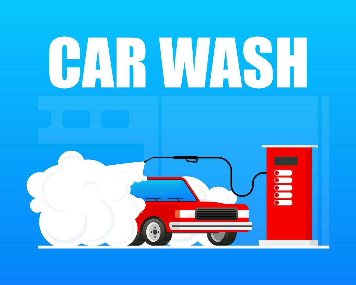 auto het wassen onderhoud. auto onderhoud wassen, schoon auto. vector voorraad illustratie.