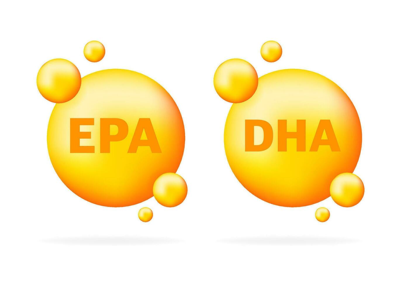 glimmend vis olie voeding epa en dha voor mooi zo Gezondheid. vector