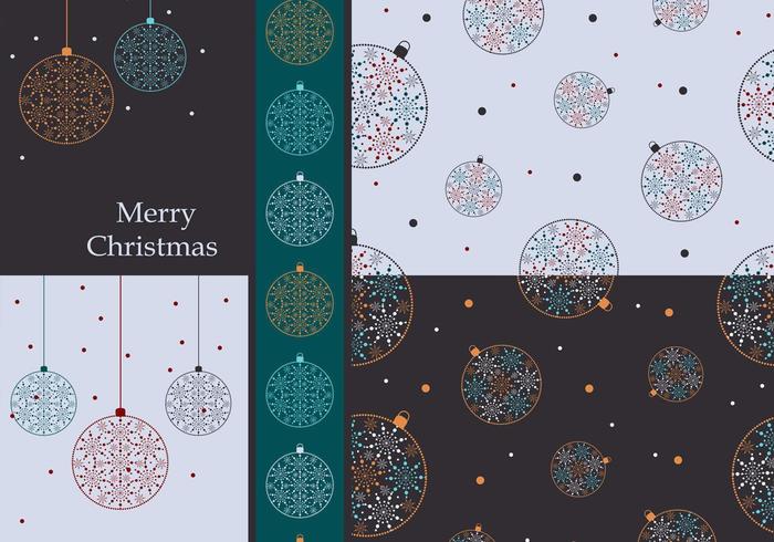 Kleurrijke Kerst Ornamenten Vector Wallpaper Pack