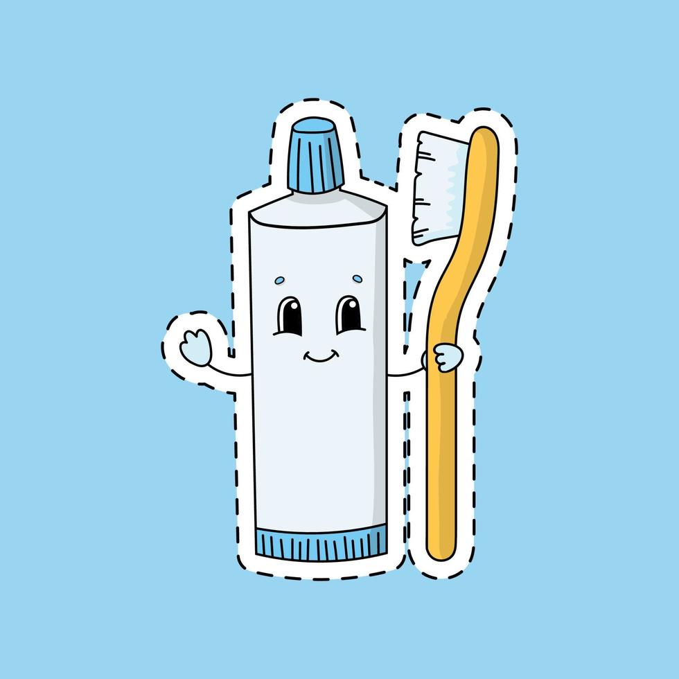 sticker met een schattig karakter. kleurrijke vectorillustratie. geïsoleerd op kleur achtergrond. sjabloon voor uw ontwerp, boeken, stickers, posters, kaarten, kleding. cartoon-stijl. vector