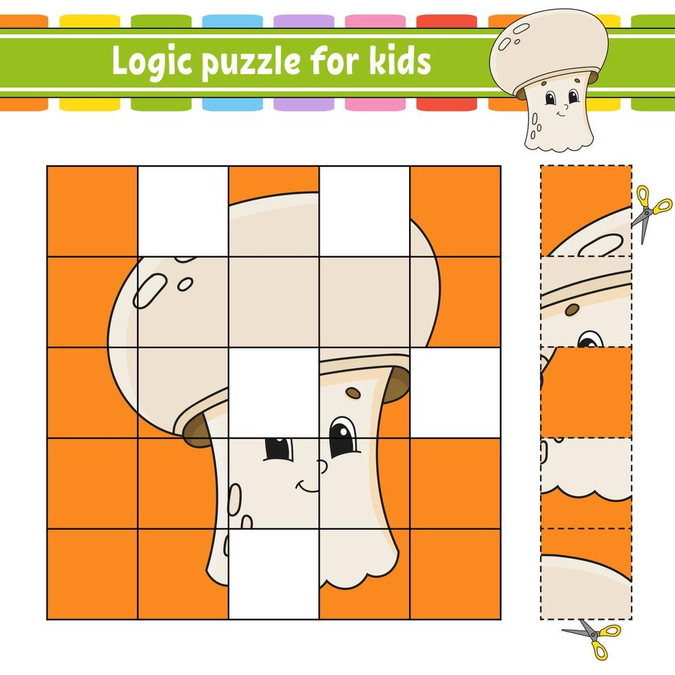 logische puzzel voor kinderen. onderwijs ontwikkelen werkblad. leerspel voor kinderen. activiteiten pagina. voor peuter. raadsel voor de kleuterschool. eenvoudige platte geïsoleerde vectorillustratie in schattige cartoon-stijl. vector