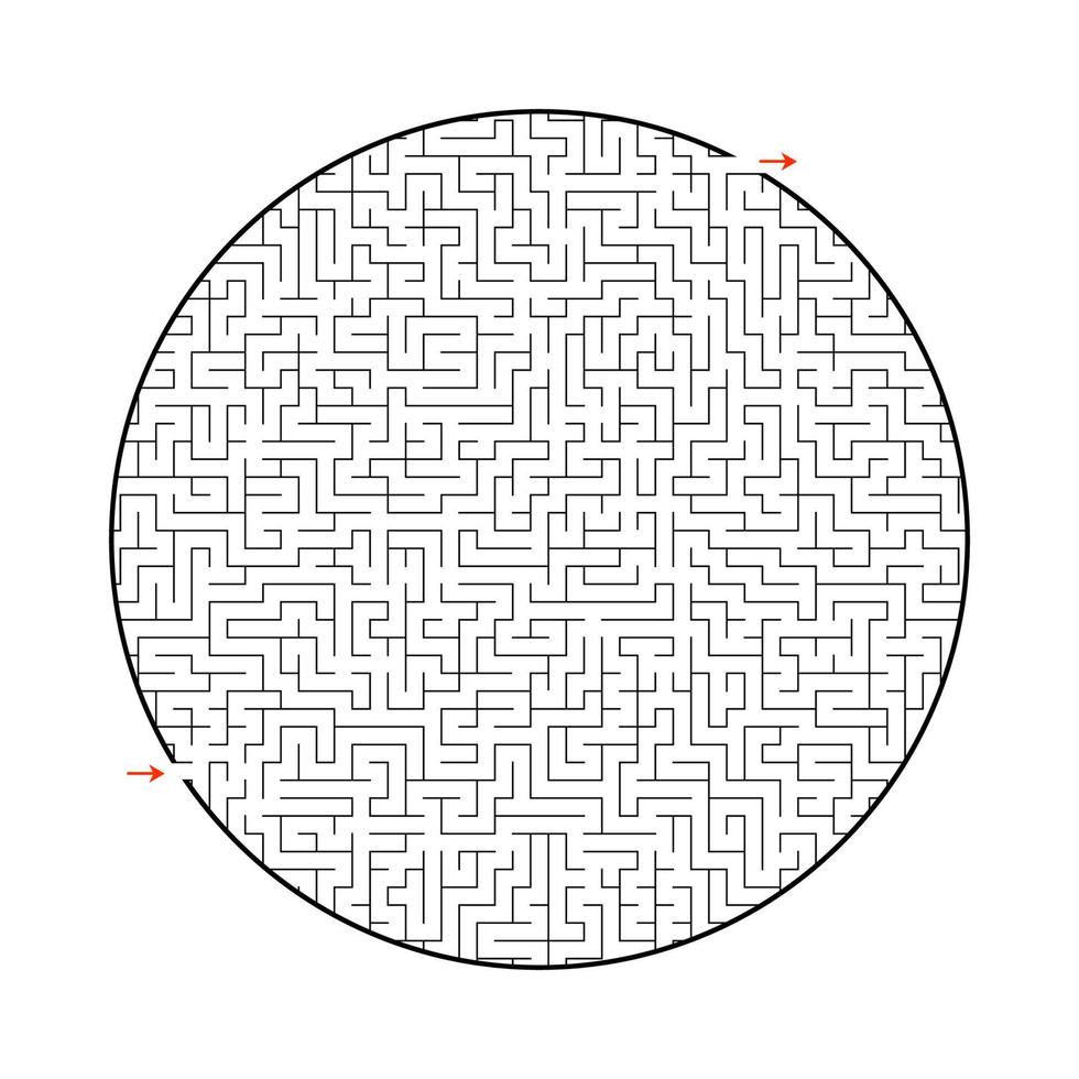 moeilijk groot doolhof. spel voor kinderen en volwassenen. puzzel voor kinderen. labyrint raadsel. de juiste weg vinden. platte vectorillustratie. vector