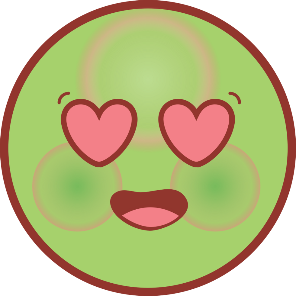 emoji gezicht cirkel liefde vector