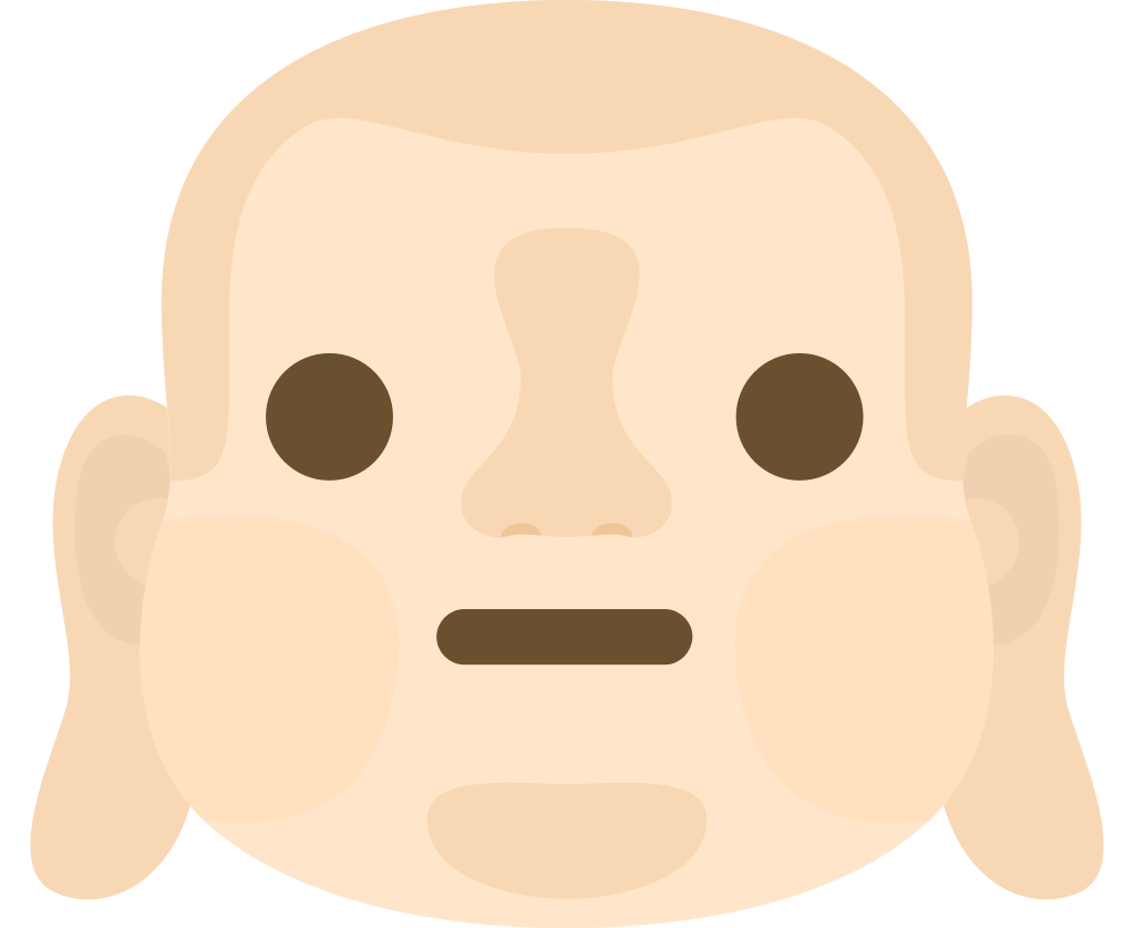 emoji boeddha ziet geen uitdrukking onder ogen vector