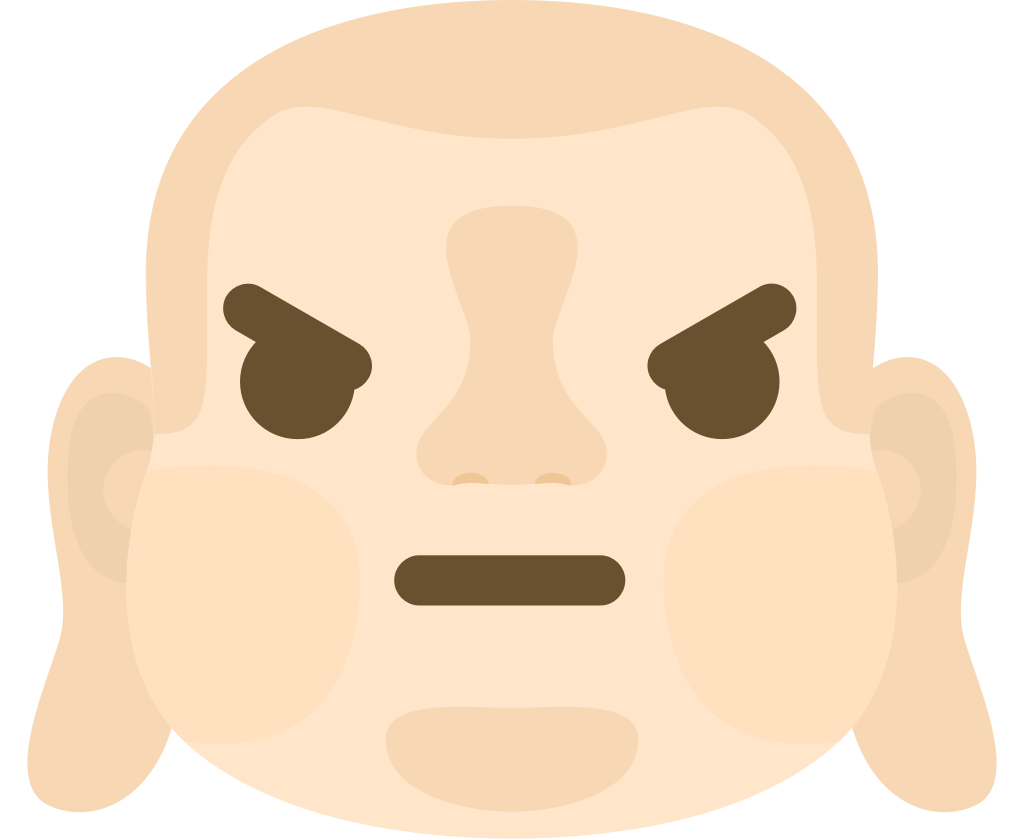 emoji boeddha gezicht boos vector