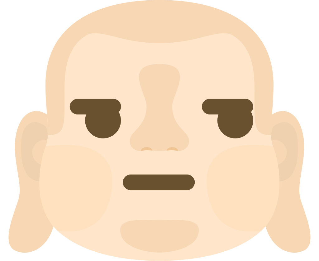 emoji buddha gezicht grijns vector