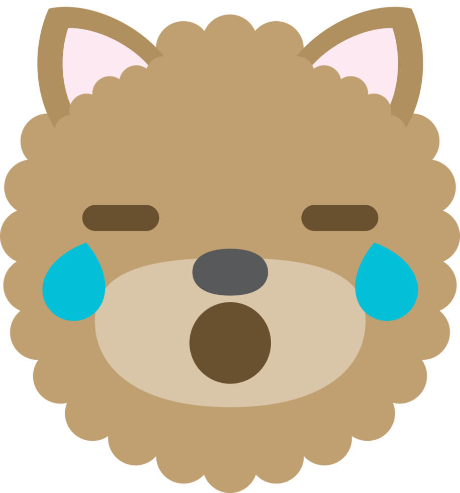 emoji hond gezicht huilen vector
