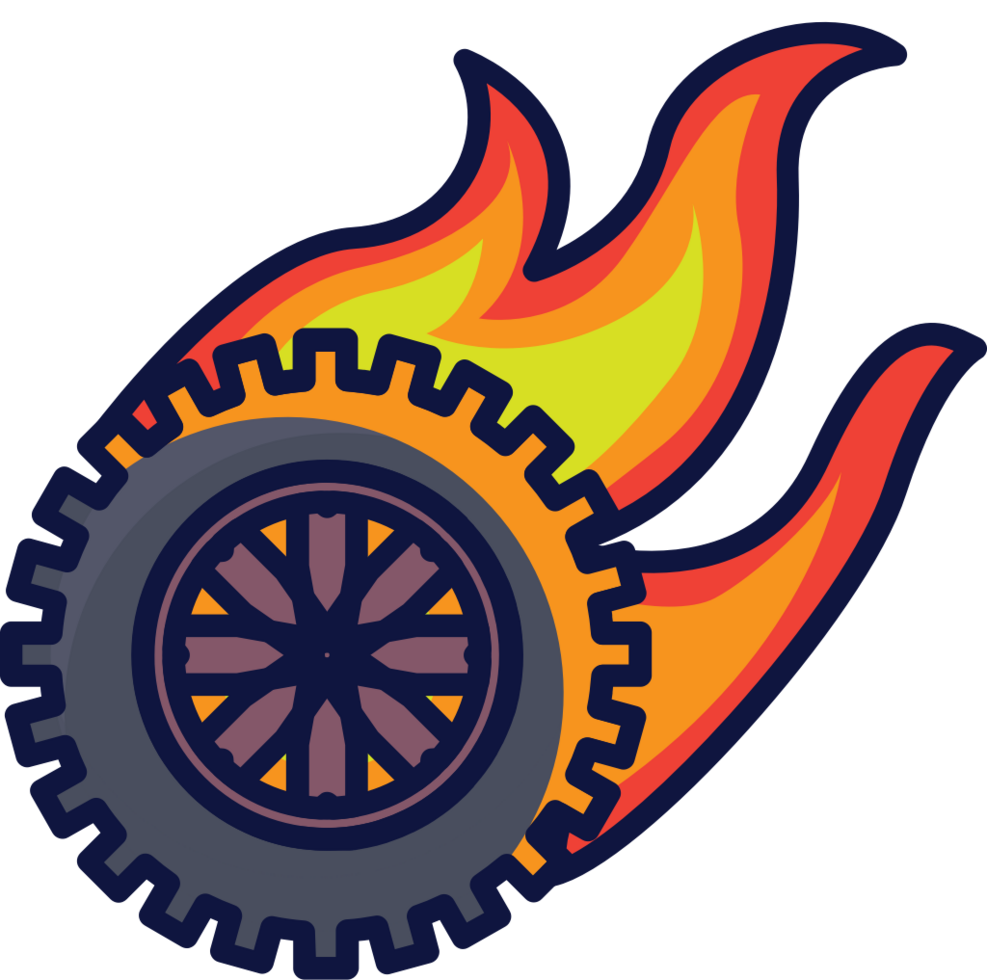 burnout wiel vector