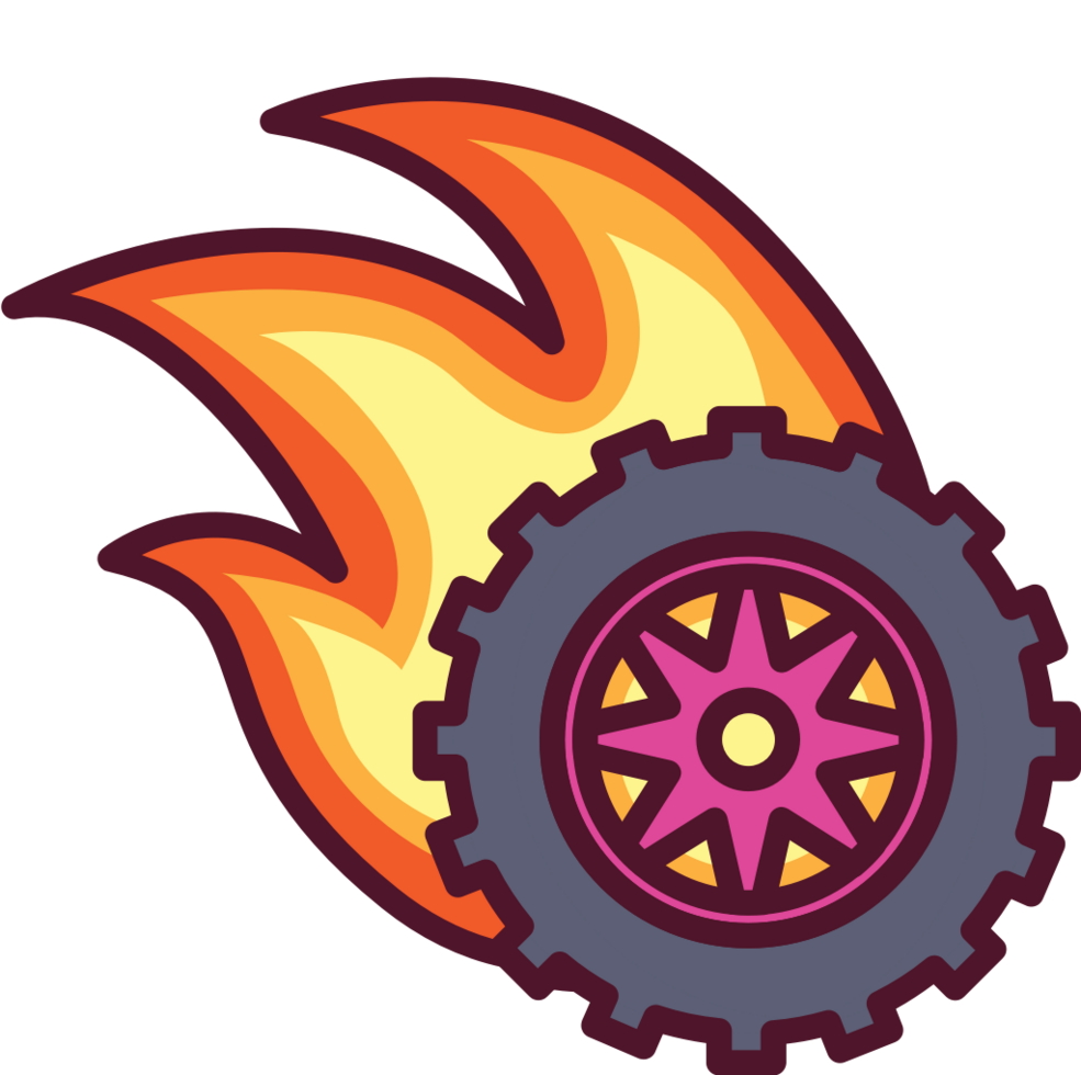 burnout wiel vector