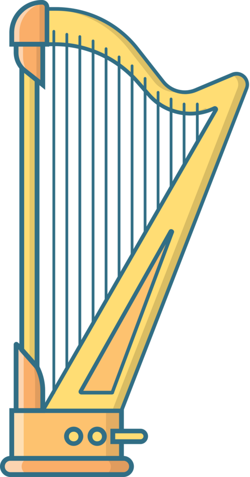 muziekinstrument lijn pictogram harp vector