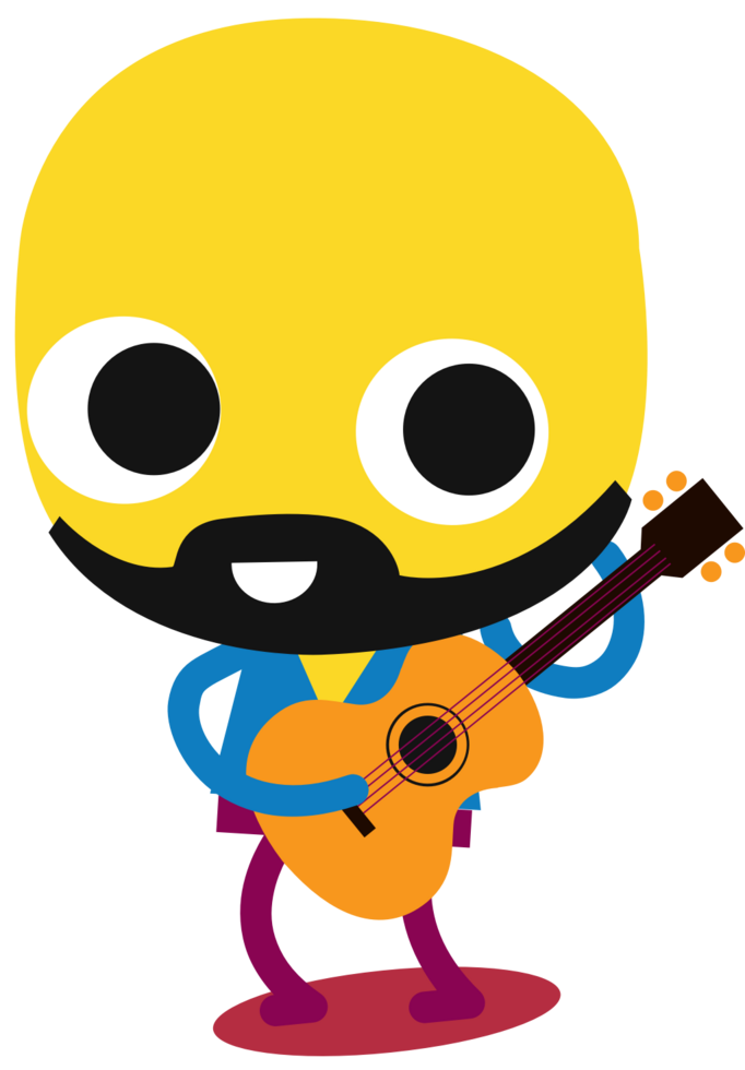 cartoon gitarist vector