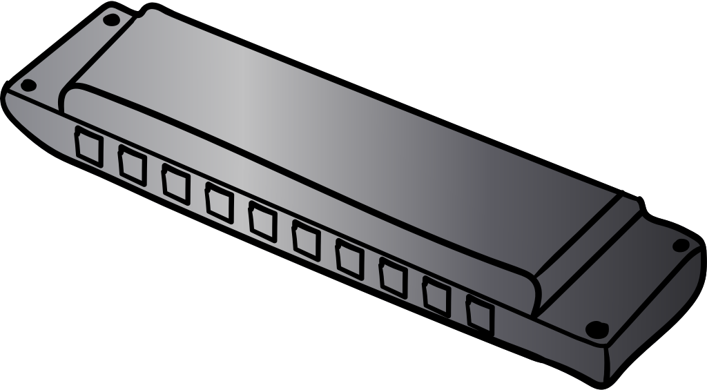 hand getekende mondharmonica vector