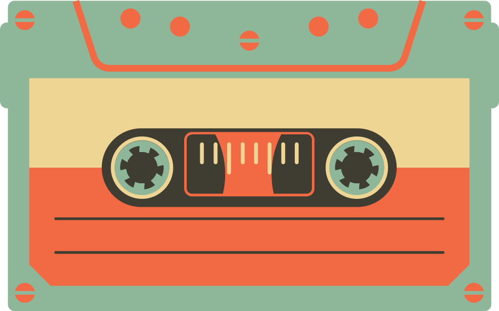 vintage cassettebandje vector