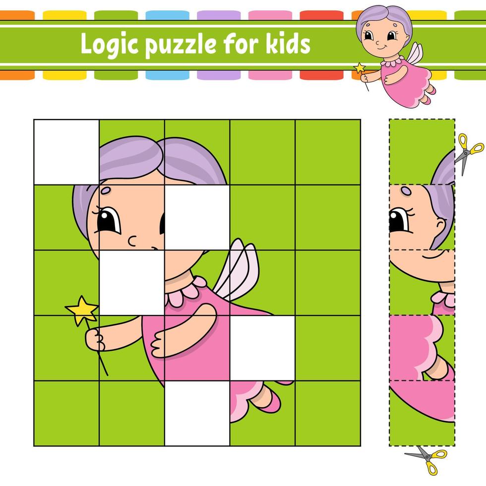 logische puzzel voor kinderen. onderwijs ontwikkelen werkblad. leerspel voor kinderen. activiteiten pagina. voor peuter. raadsel voor de kleuterschool. eenvoudige platte geïsoleerde vectorillustratie in schattige cartoon-stijl. vector