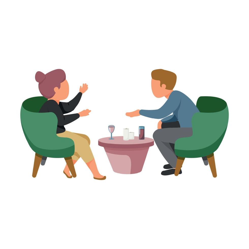 romantisch gesprek vrouw compositie vector