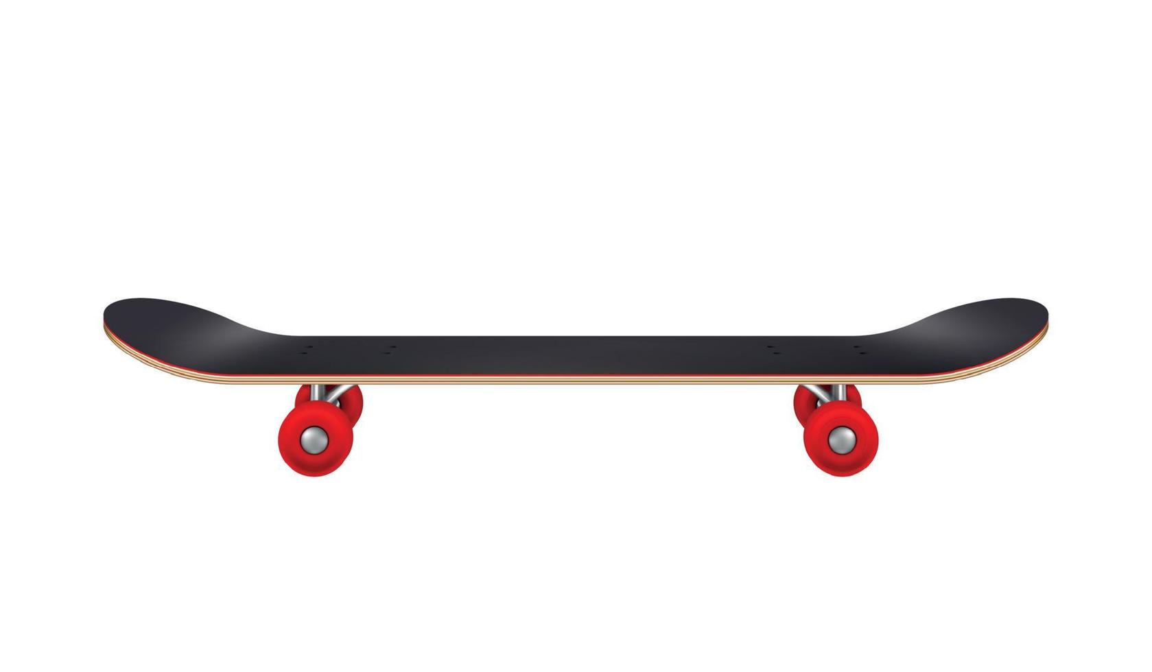 zwarte skateboard zijcompositie vector