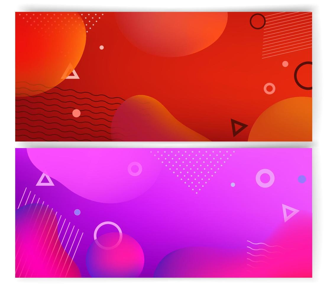 levendige banners-sjabloon met abstracte kleurvormen vector