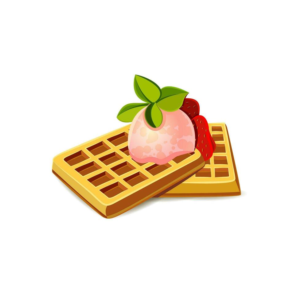 wafel en ijs room vector