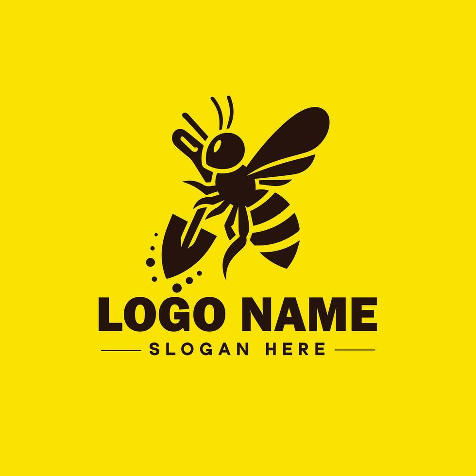 bij logo insect honing bij modern minimalistische bedrijf logo icoon bewerkbare vector
