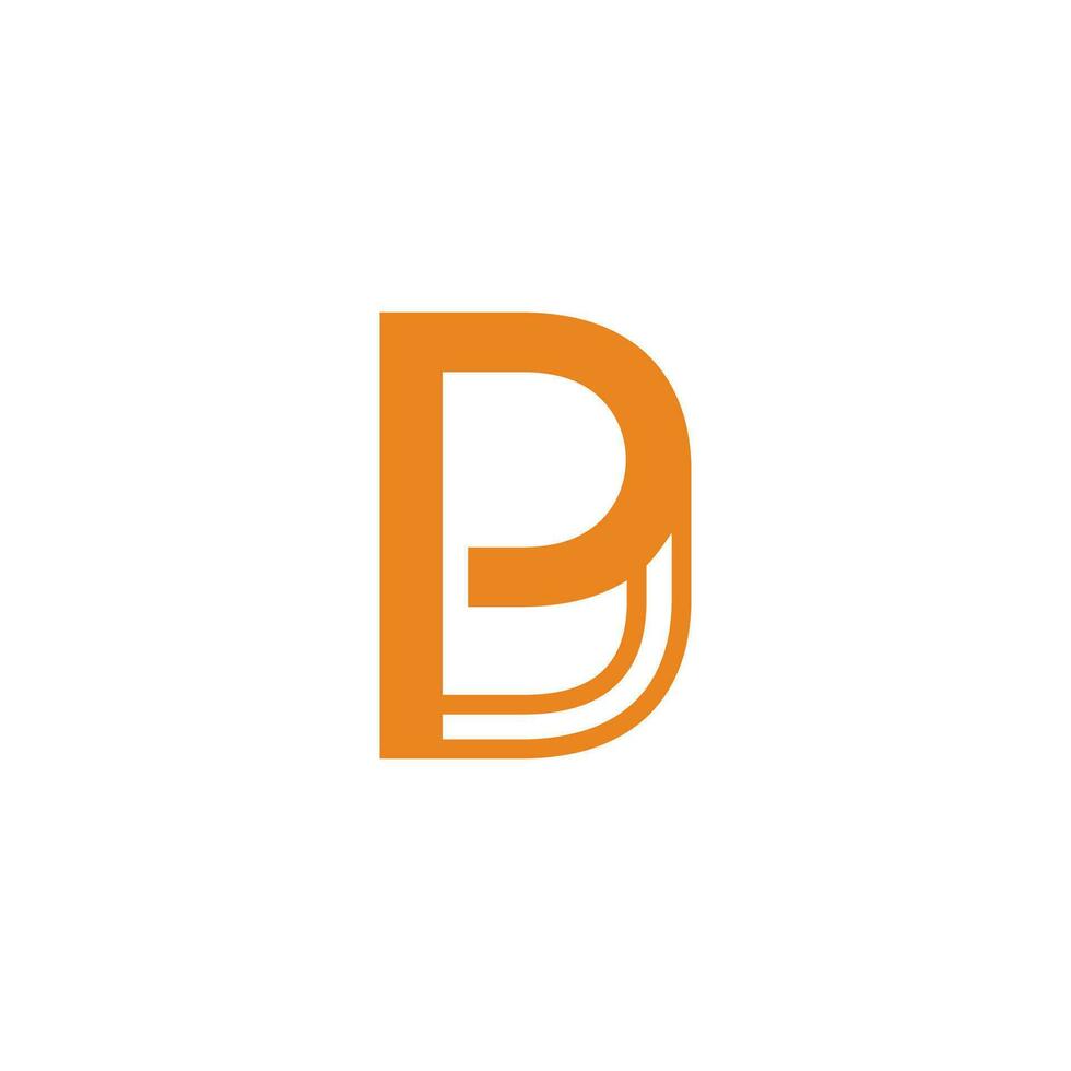 brief pd strepen gekoppeld logo vector