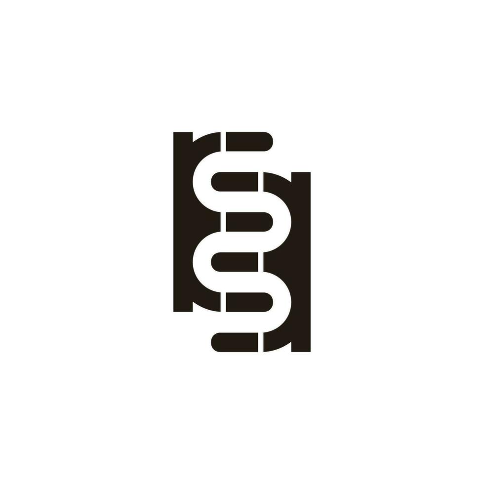 brief ss slang vorm curves lineair logo vector