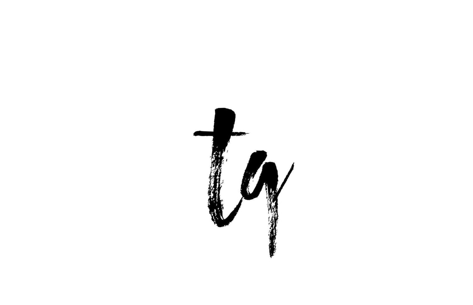q tq alfabet letter logo pictogram combinatie. grunge handgeschreven vintage design. zwart witte kleur voor zaken en bedrijf; vector