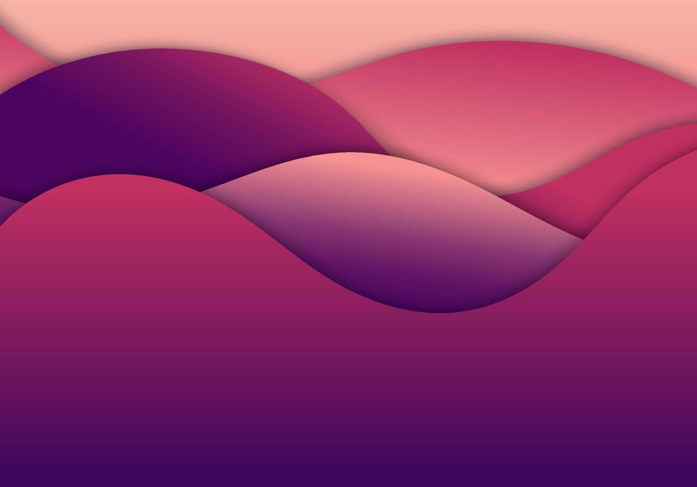 abstracte moderne roze en paarse gradiëntkleur golfvorm papier knippen stijl achtergrond en textuur vector