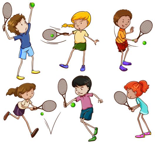 Mannelijke en vrouwelijke tennisspelers vector