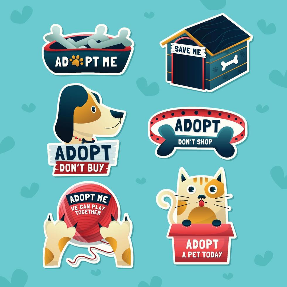adopteer een sticker met santa-poten voor huisdieren vector