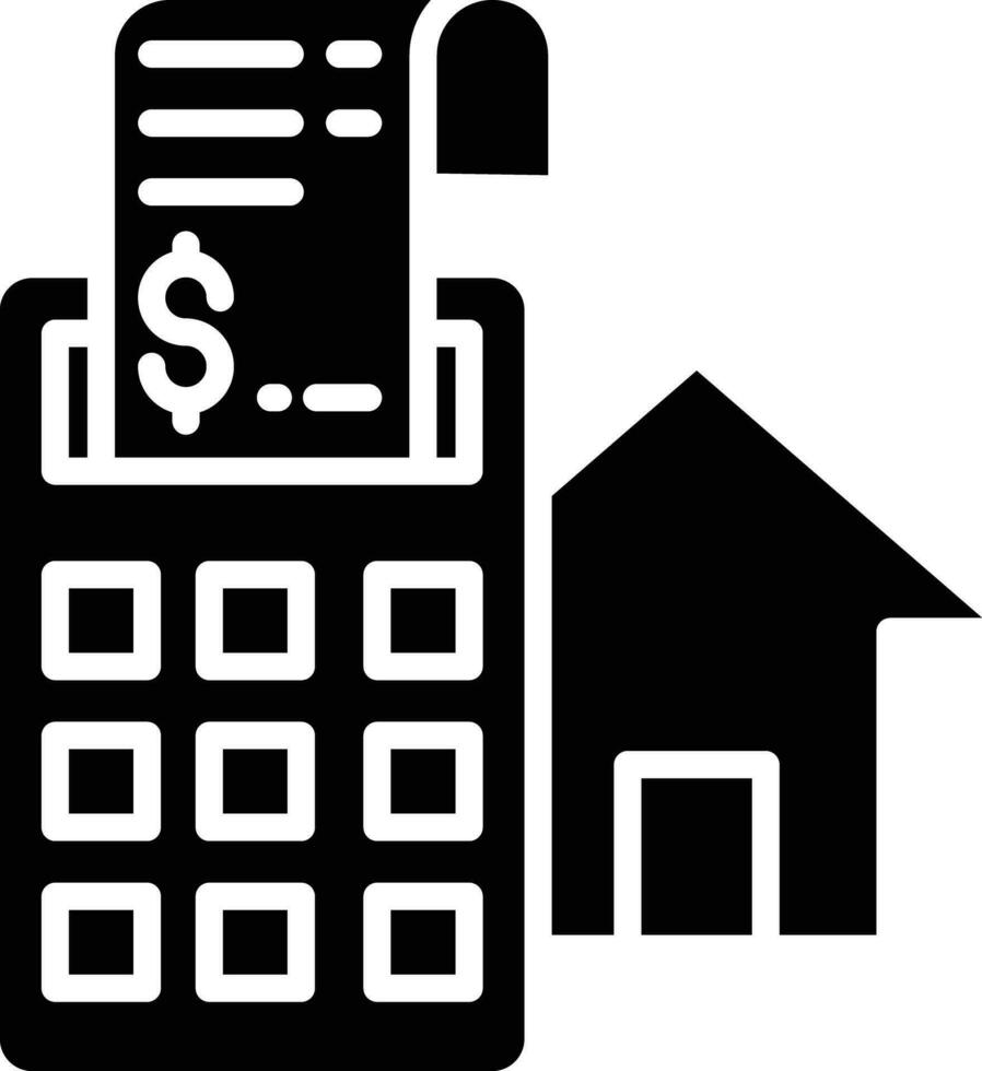 huis rekeningen solide en glyph vector illustratie