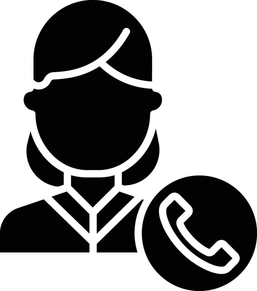 vrouw telefoontje solide en glyph vector illustratie