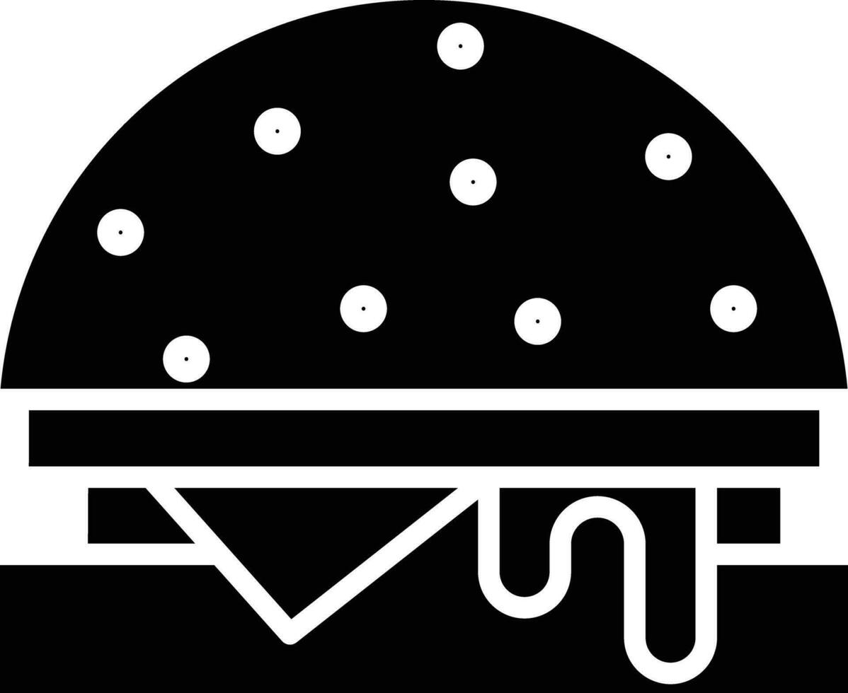 hamburger solide en glyph vector illustratie