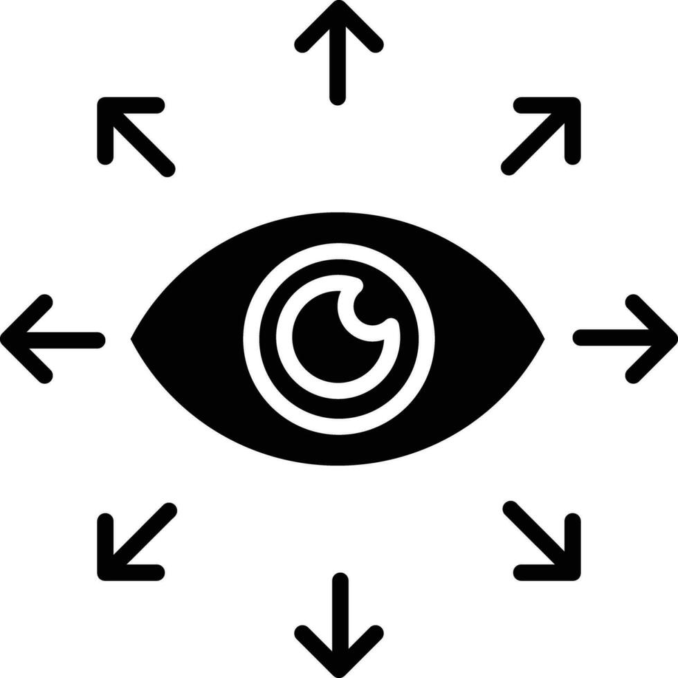 visie solide en glyph vector illustratie