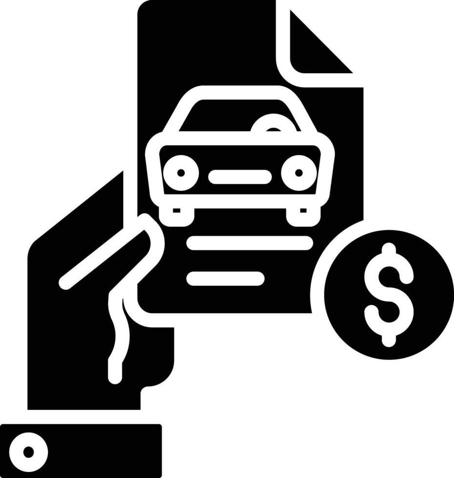 auto factuur solide en glyph vector illustratie