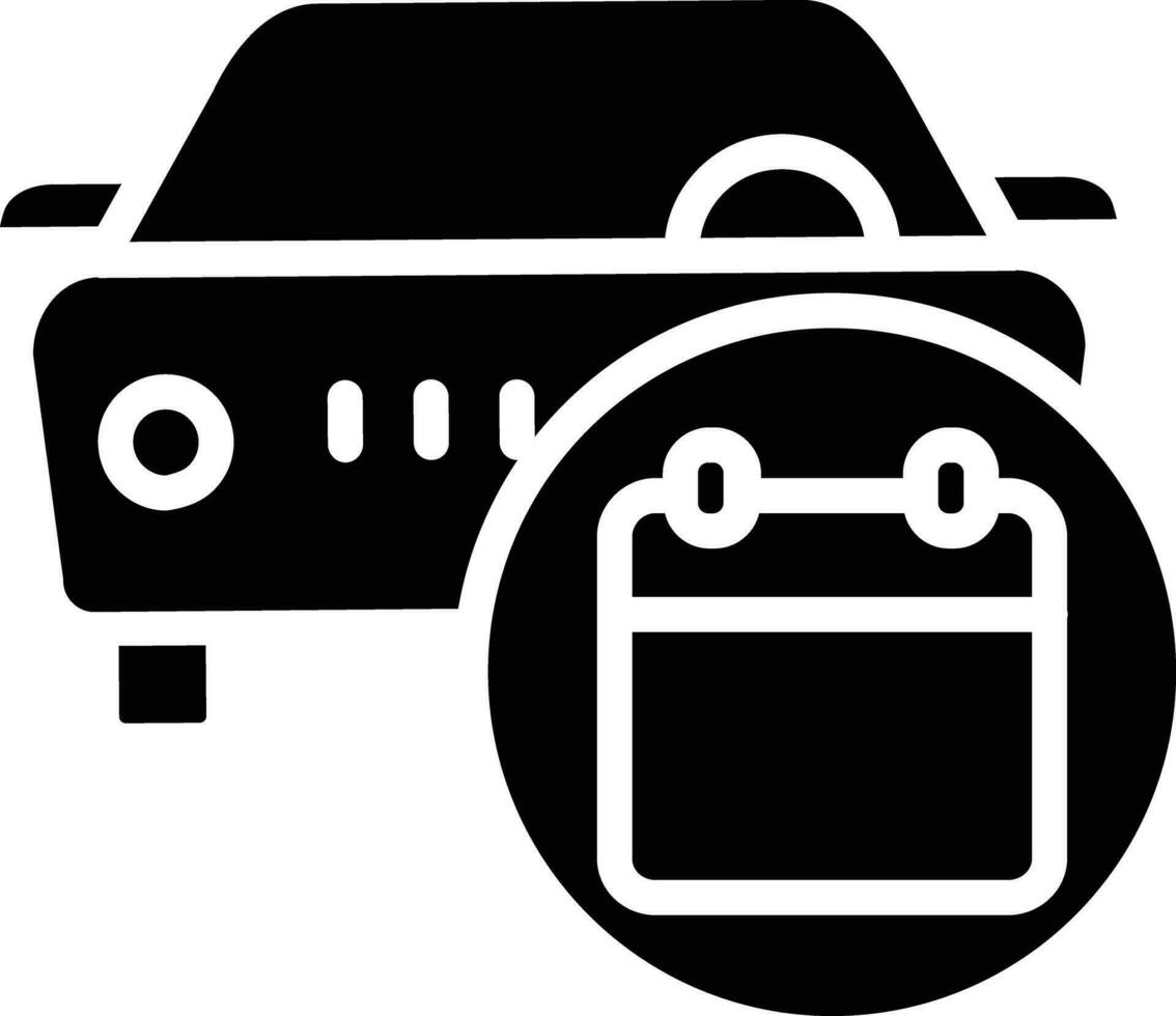 auto onderhoud datum solide en glyph vector illustratie