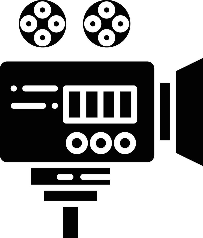 film camera solide en glyph vector illustratie